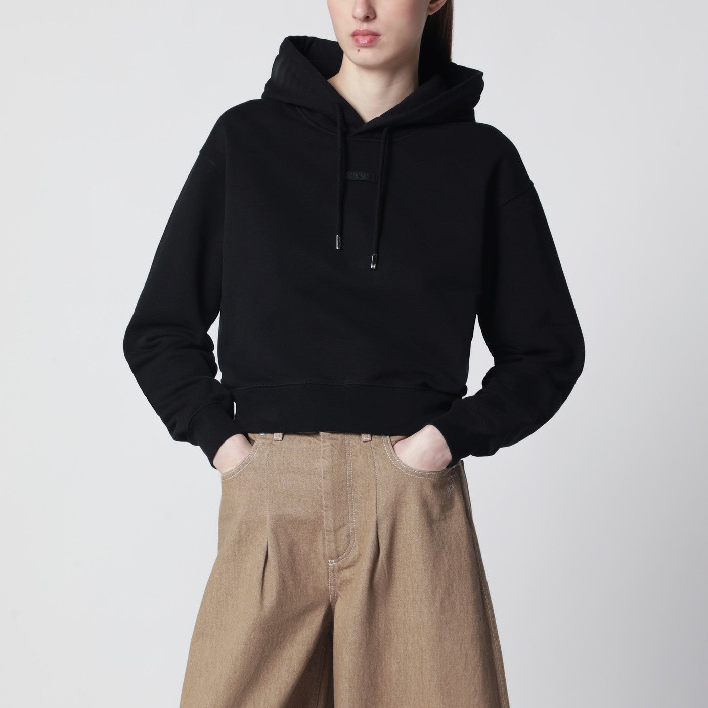Black hoodie with logo