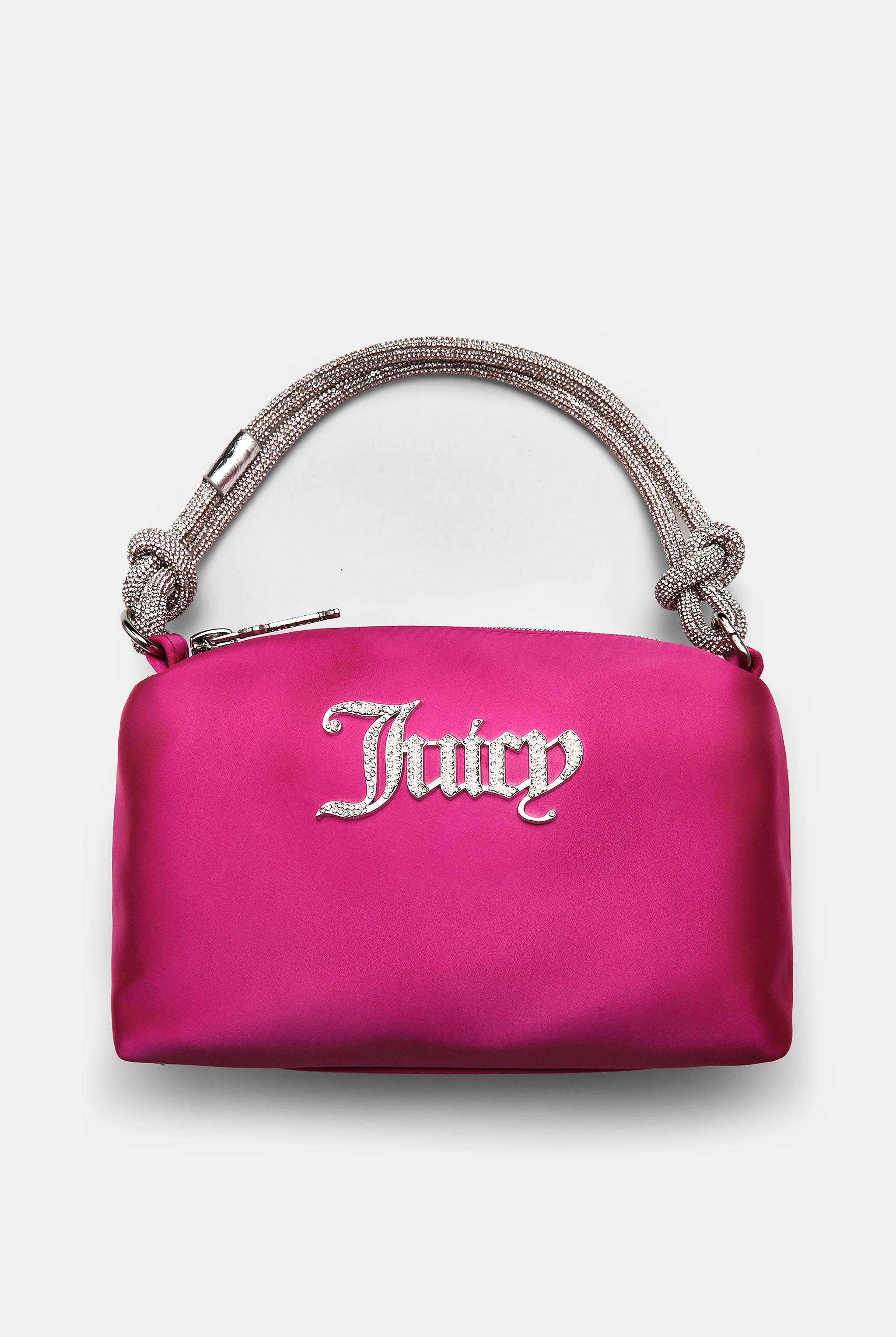 PINK GLO DIAMANTÉ SQUARE SILK SATIN HANDBAG - ONE Pink