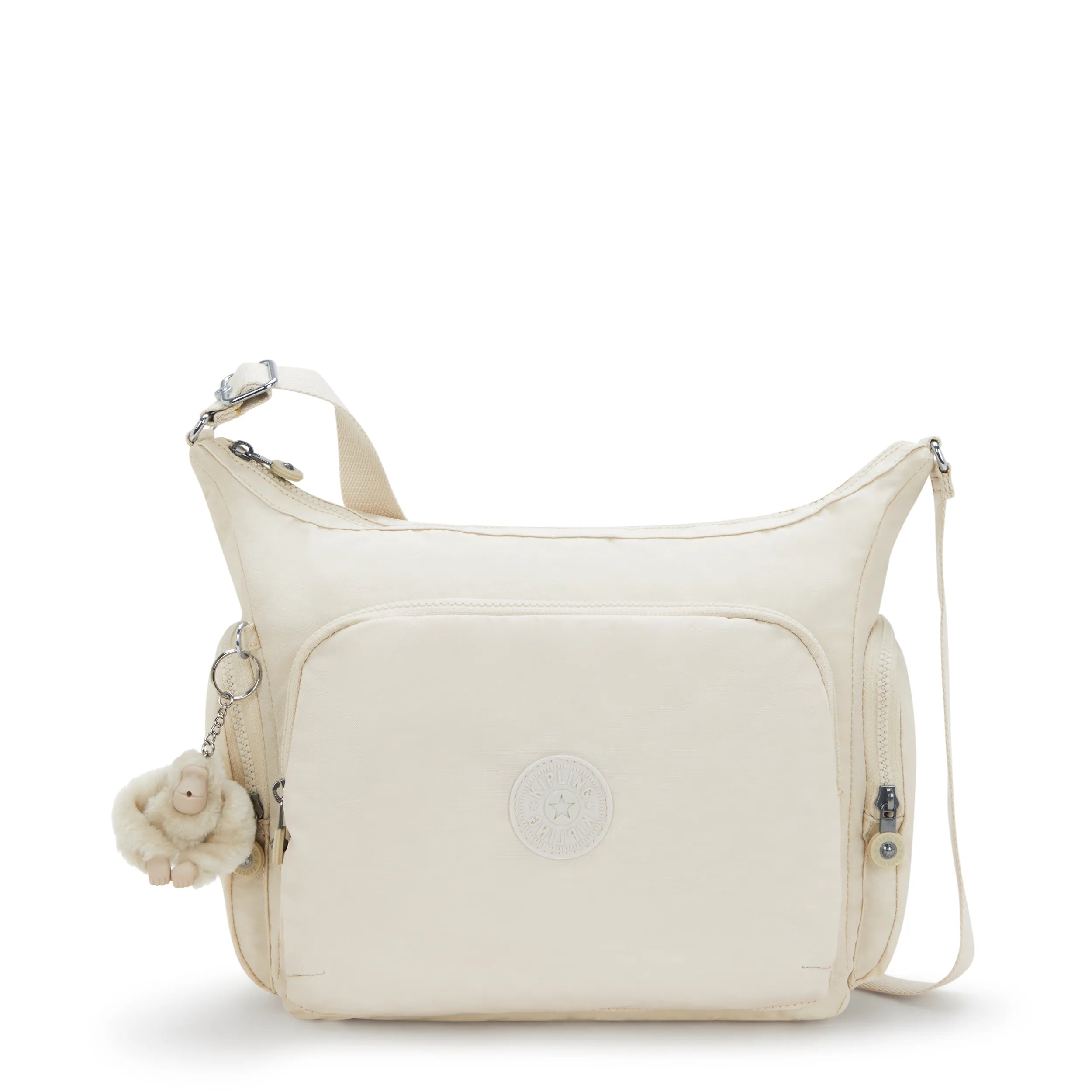 Kipling Large Crossbody Bag With Adjustable Straps Beige % Recycled Polyamide, % Polyamide