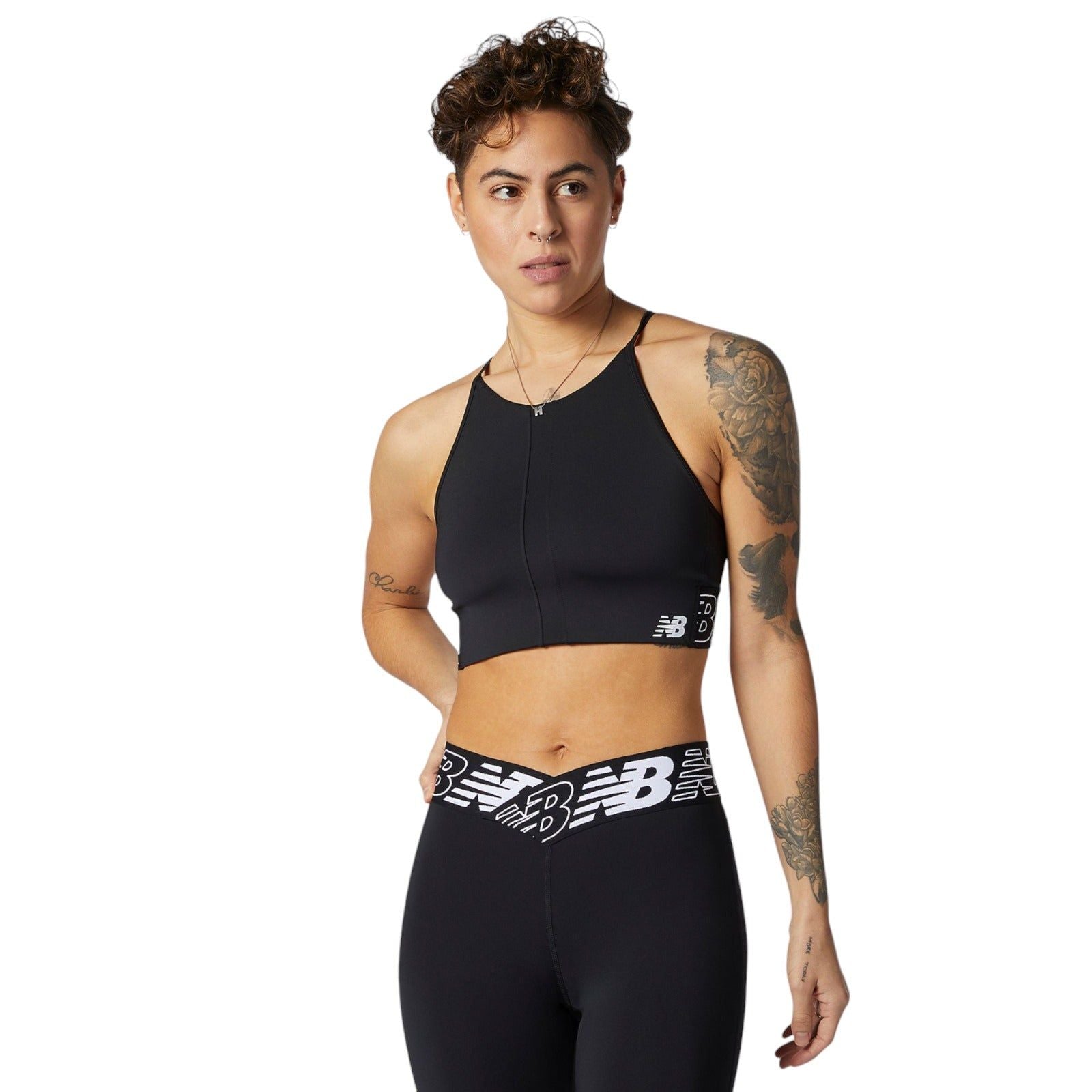 New Balance Womens Relentless Crop Top Sports Bra
