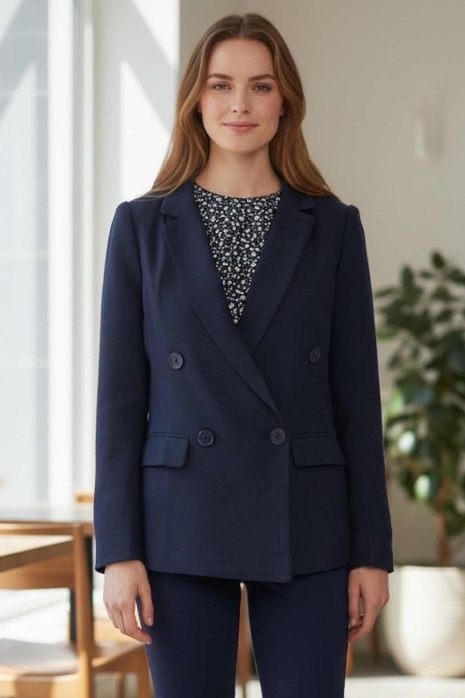 Riley Double Breasted Jacket Navy - Navy