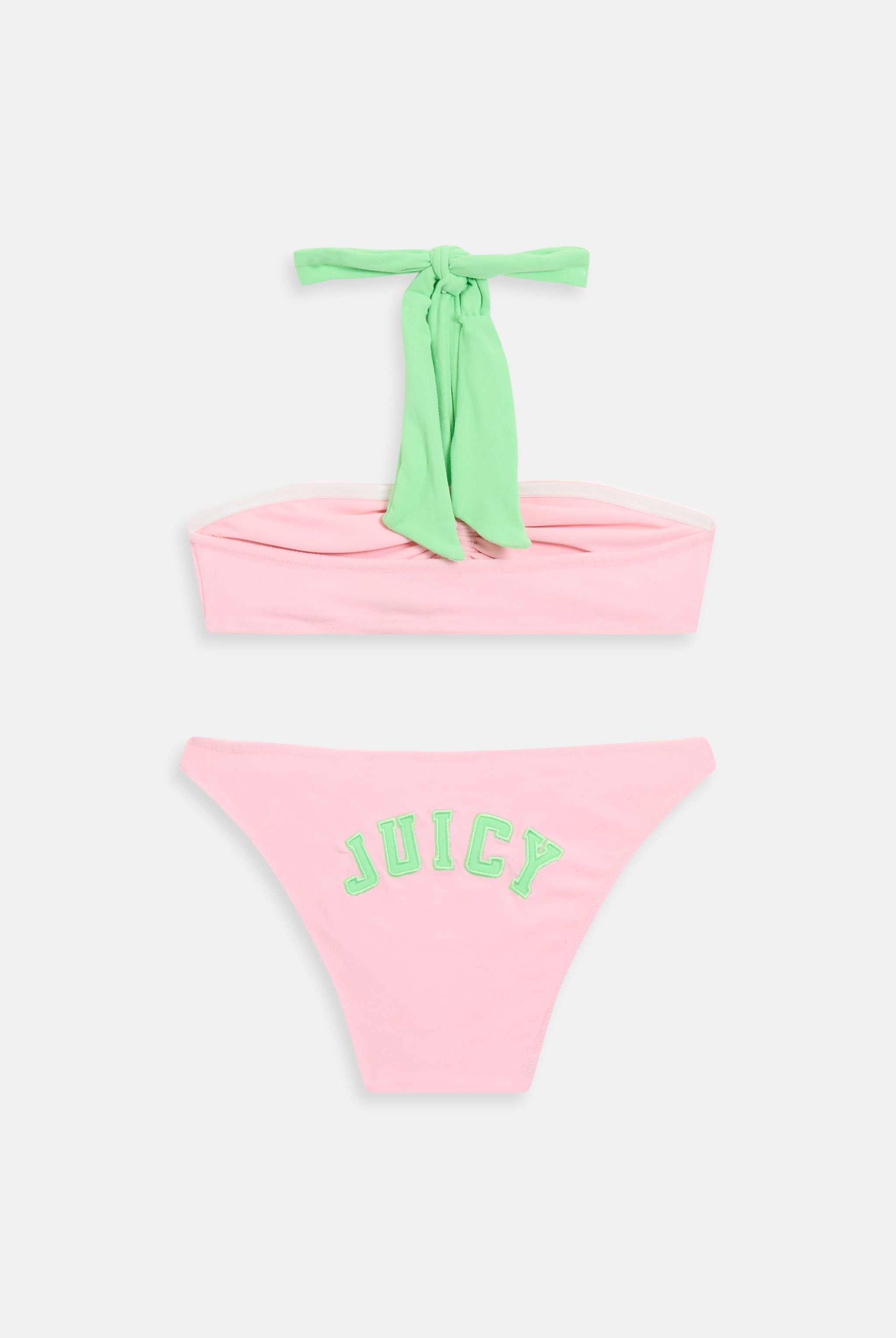 JUICY PINK TOWELLING HALTER BIKINI SET - Pink