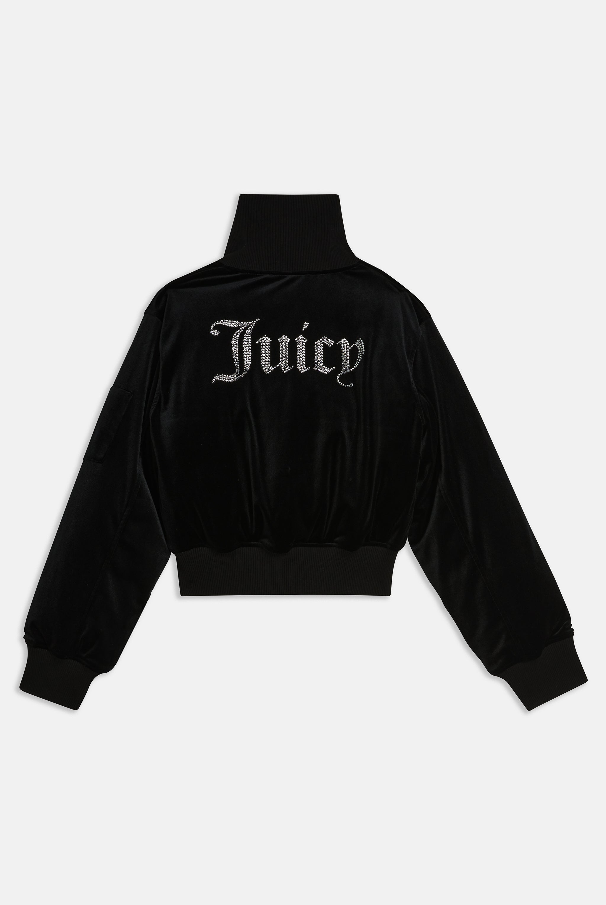 BLACK VELOUR BOMBER JACKET - L Black