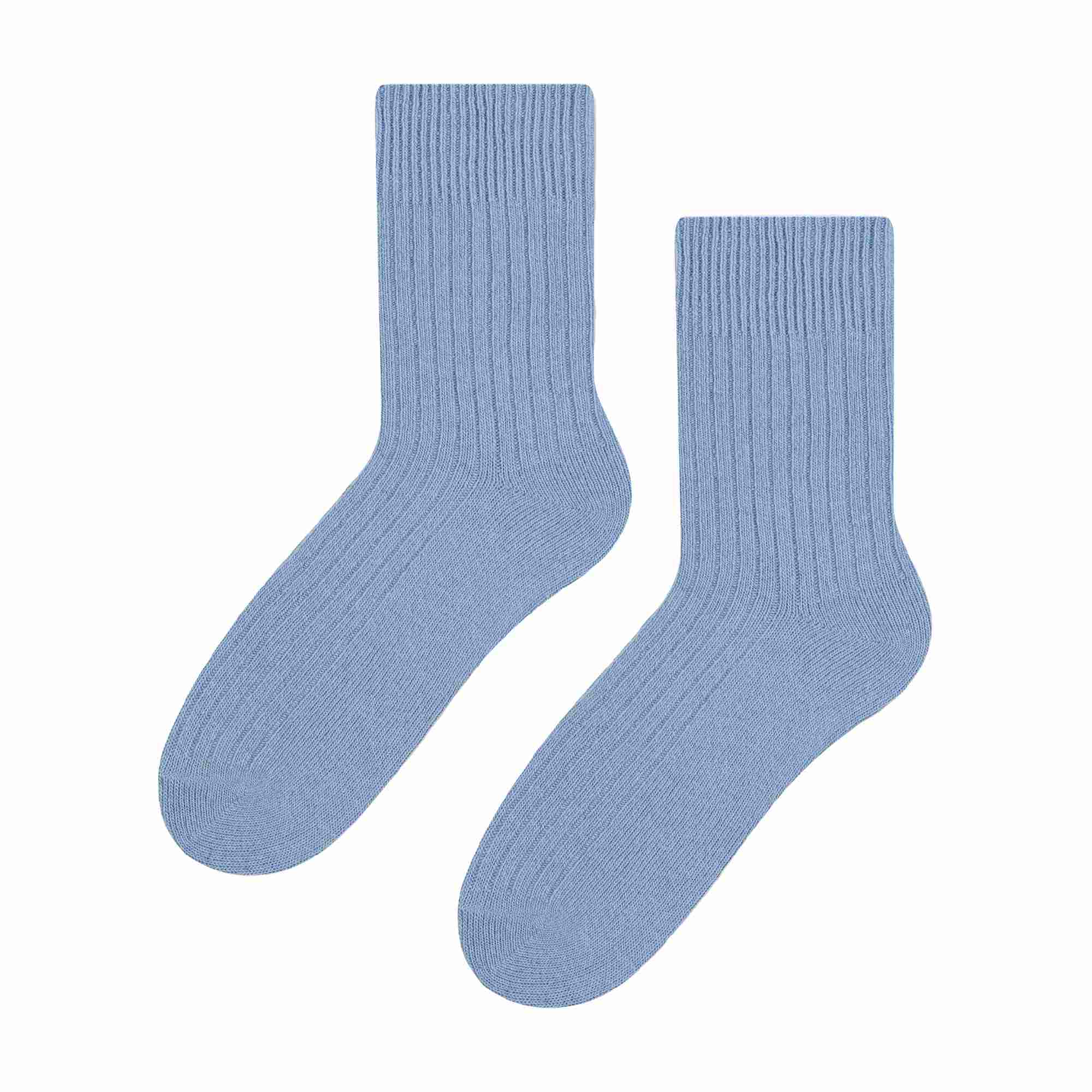 Knitted Design Ladies Wool Dress Socks for Winter - - Blue