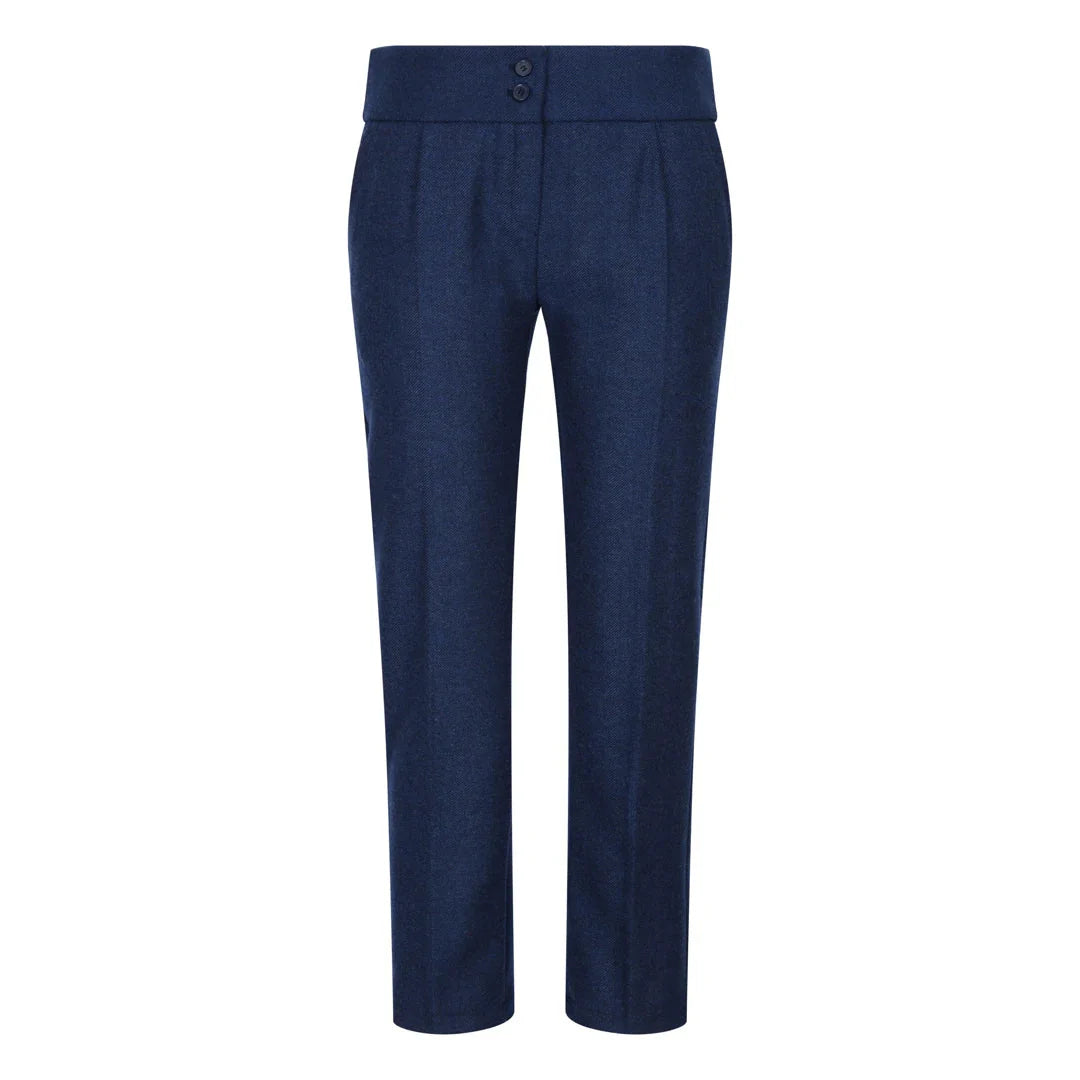 wsn - Women's Tweed Navy Blue Blazer Waistcoat & Trousers s Suit - Trousers