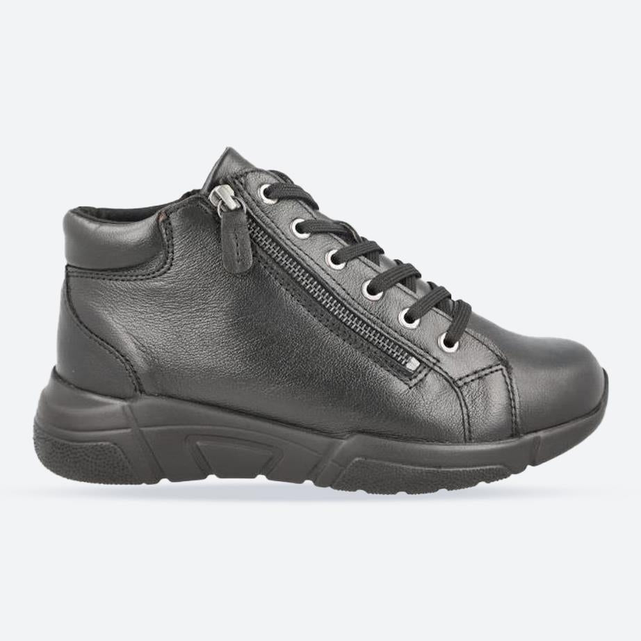 Women's Wide Fit DB Harbour Boots, Black Leather V E - E