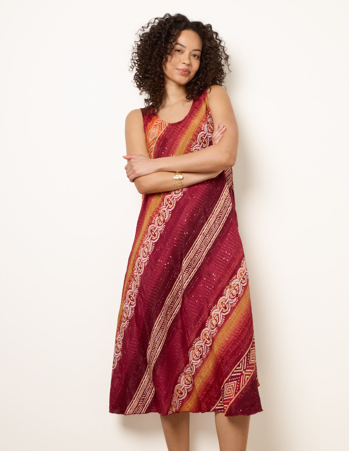 Sequin Jacquard Dress - SM ORANGE