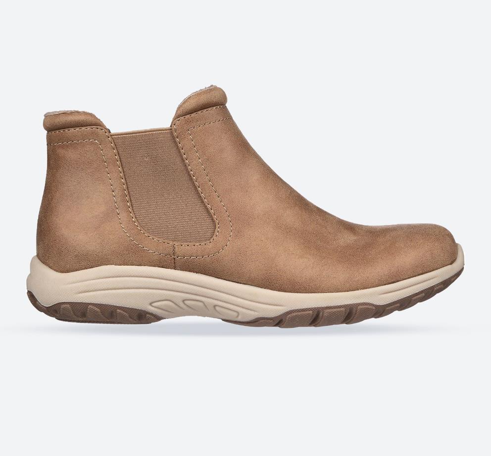Women's Wide Fit Skechers Reggae Fest . NY Microleather Chelsea Boots, Mushroom Microleather E