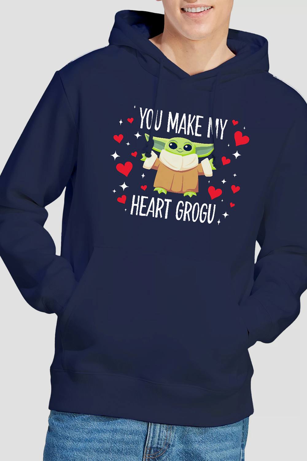 Disney Star Wars You Make My Heart Grogu Hoodie, Navy