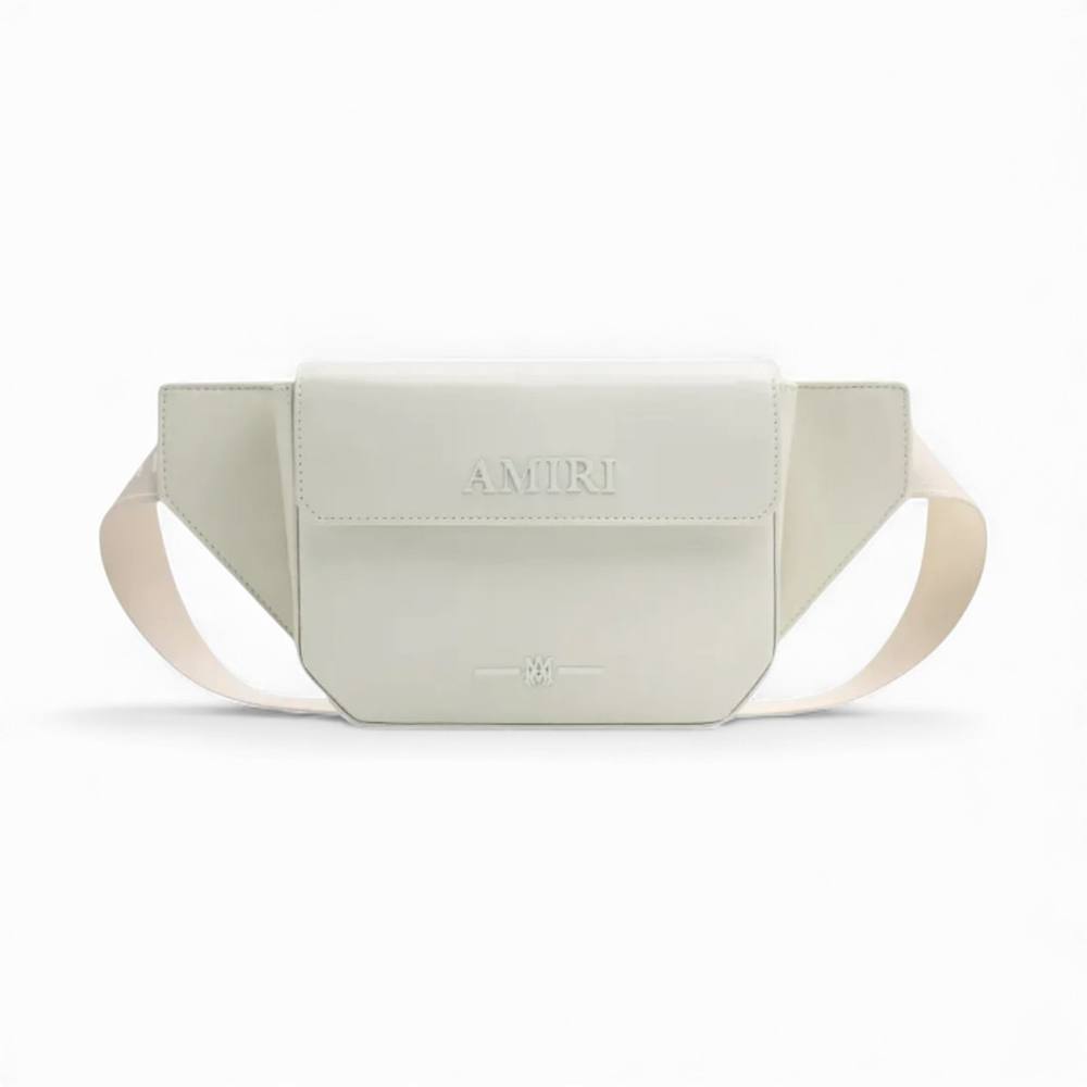 Amiri Unisex MA Leather Crossbody Bag White