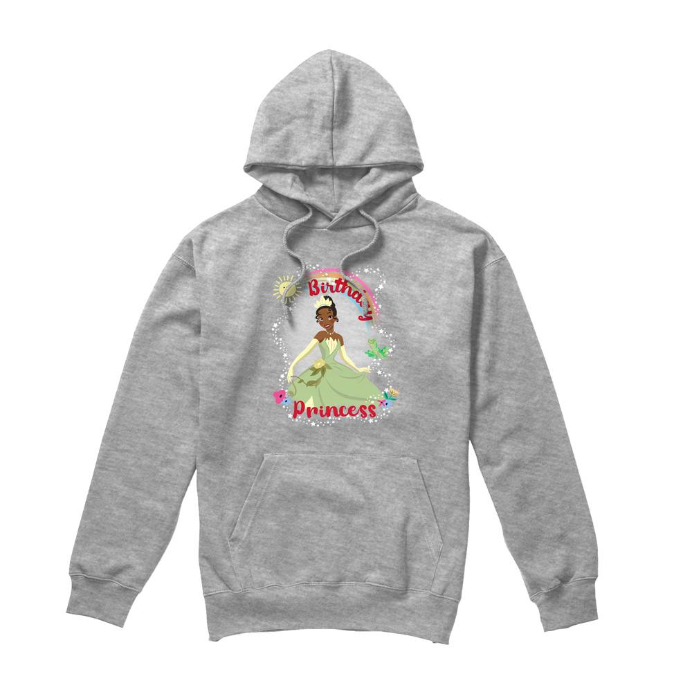 Disney The Princess And The Frog Birthday Princess With Tiana Unisex Hoodie Light Grey