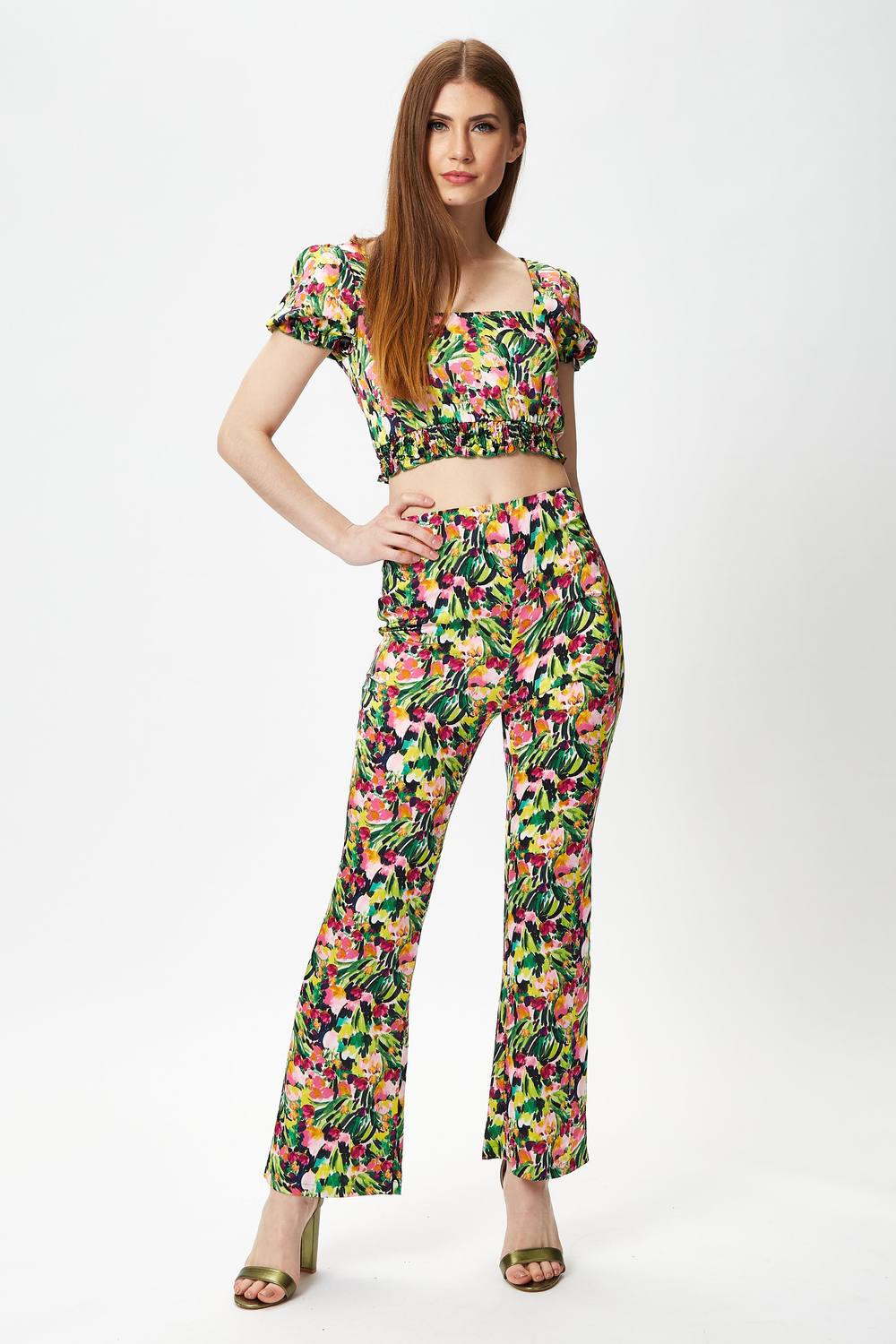 Liquorish Multicolour Floral Crop Top