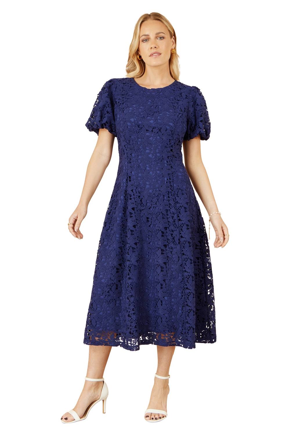 Yumi Navy Lace Midi Dress