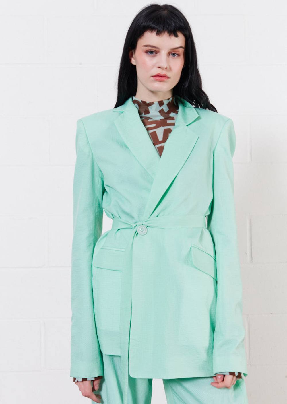 House Of Holland Ripstop Tailored Jacket In Mint Green