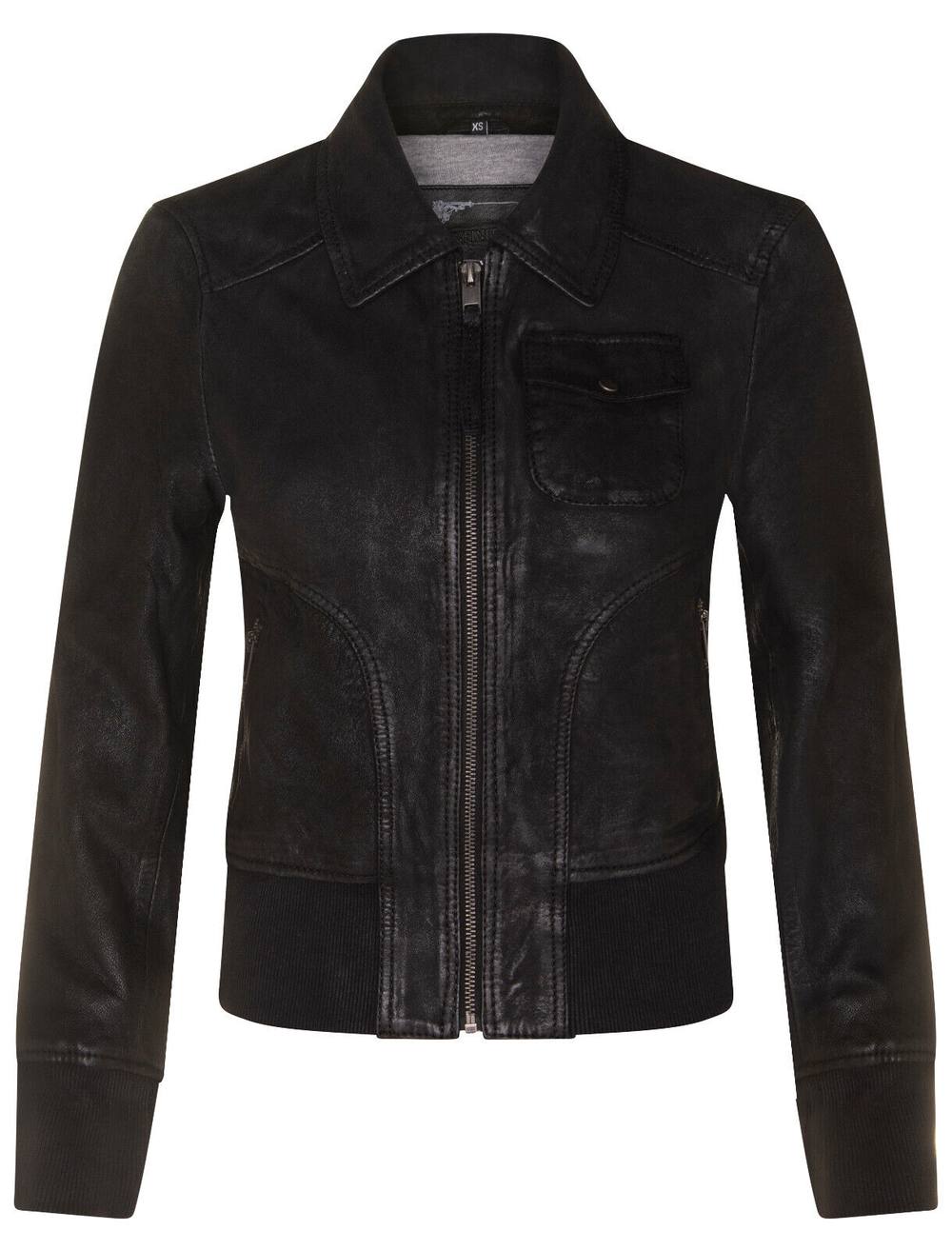 Infinity Leather Ma- Varsity Bomber Jacket-Modbury In Black
