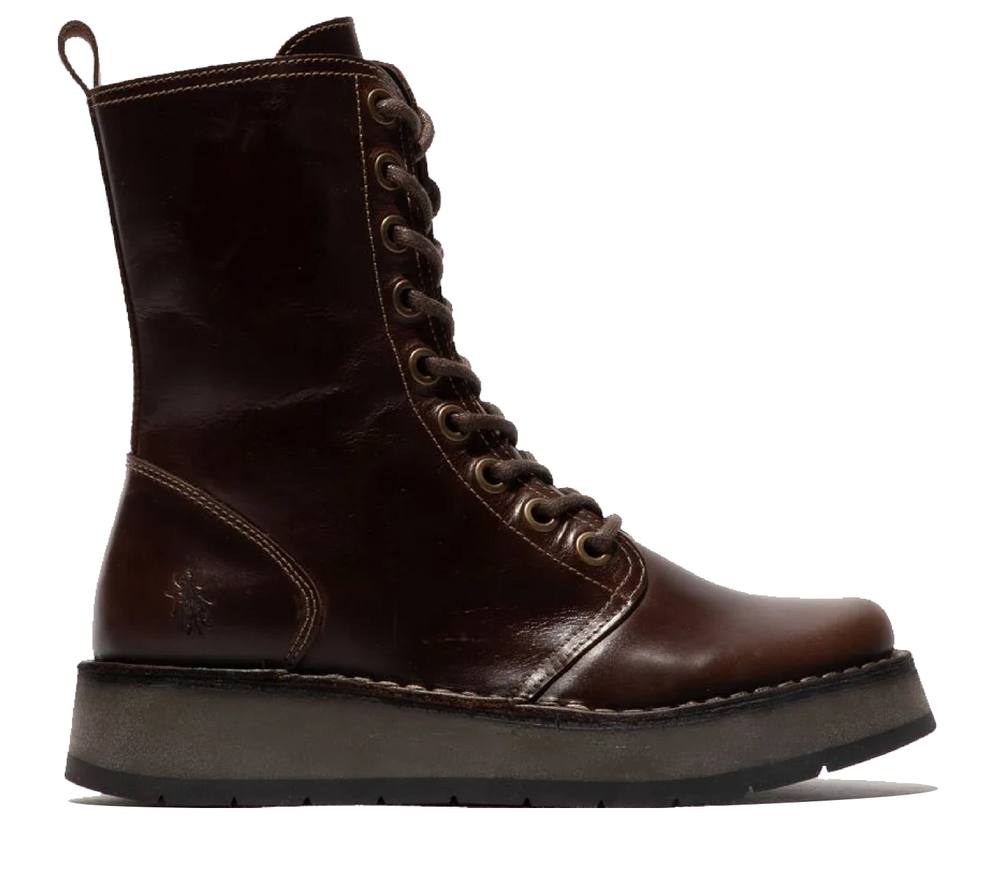 Infinity Leather Rami Casual Leather Lace-Up Ankle Dress Boots In Brown