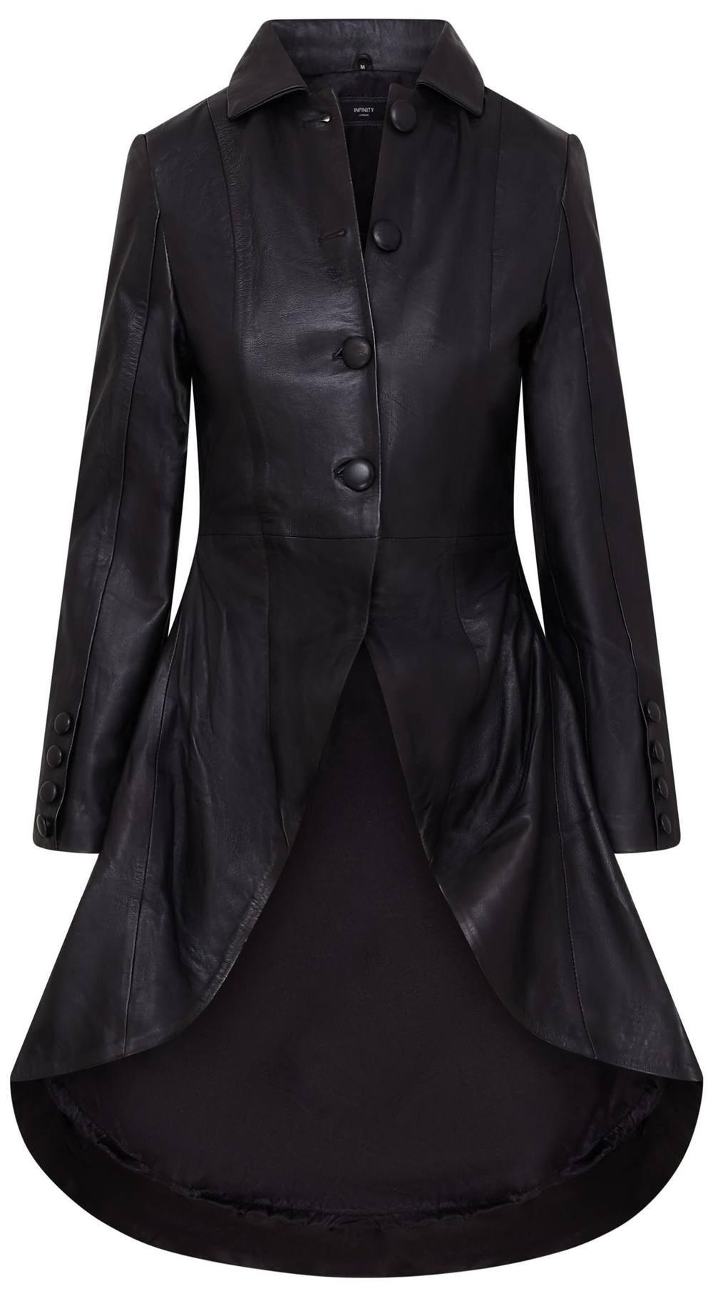 Infinity Leather Gothic Full Length Victorian Leather Coat - Vantaa In Black
