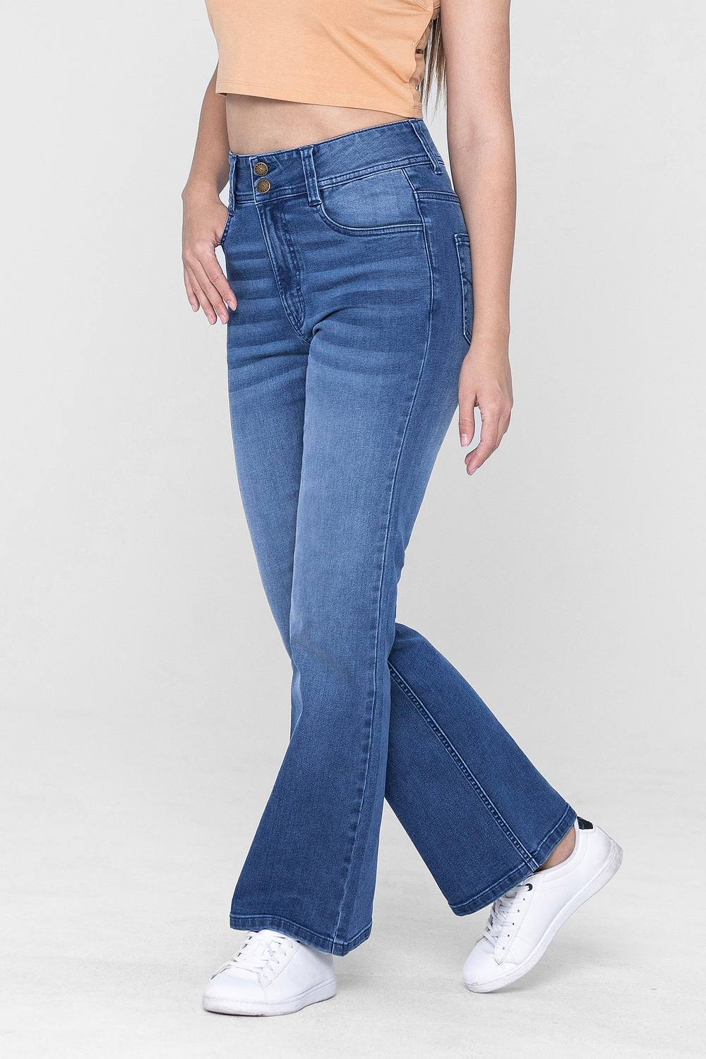 Enorsia Comfort Stretch Bootcut Jeans In Dark Blue
