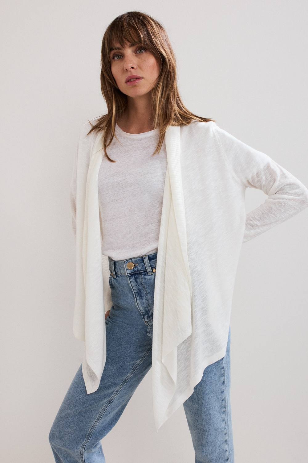 Phase Eight Ayla Waterfall Cardigan In White