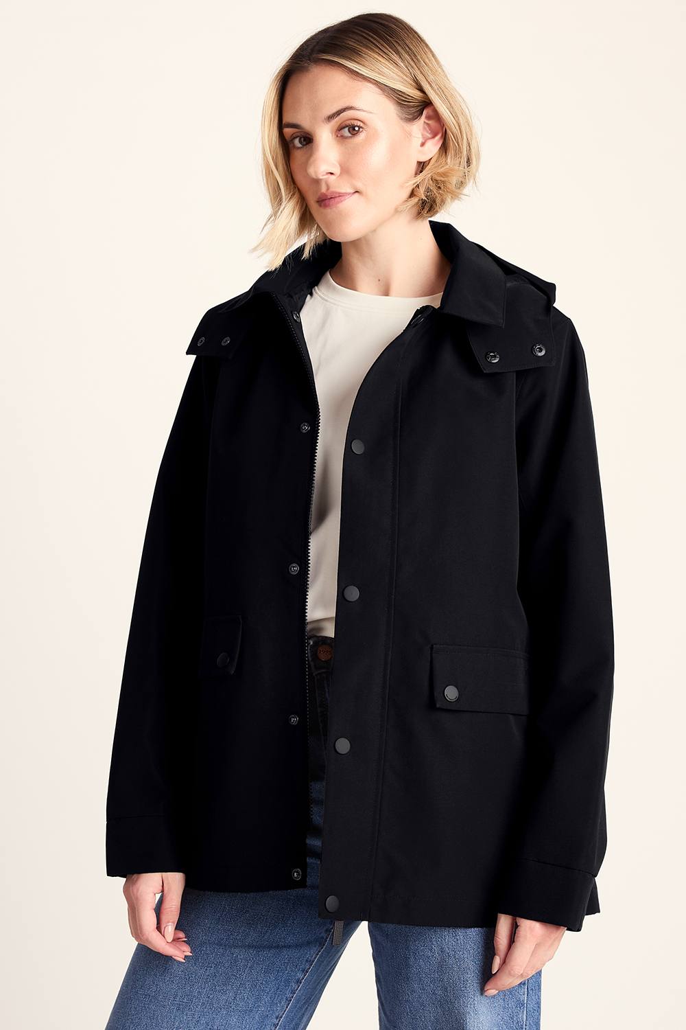 Tog 'shea' Waterproof Short Car Coat In Black