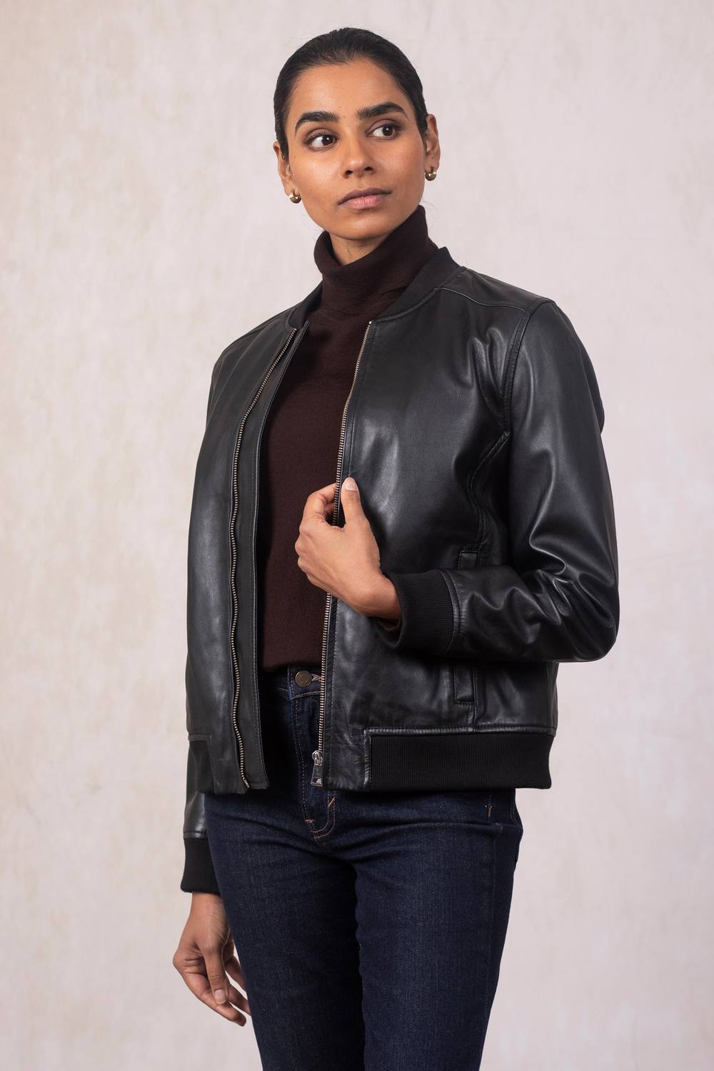 Lakeland Leather 'braithwaite' Leather Bomber Jacket In Black