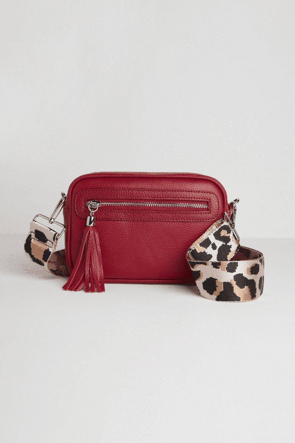 Betsy & Floss 'florence' Crossbody Bag With Leopard Strap In Red