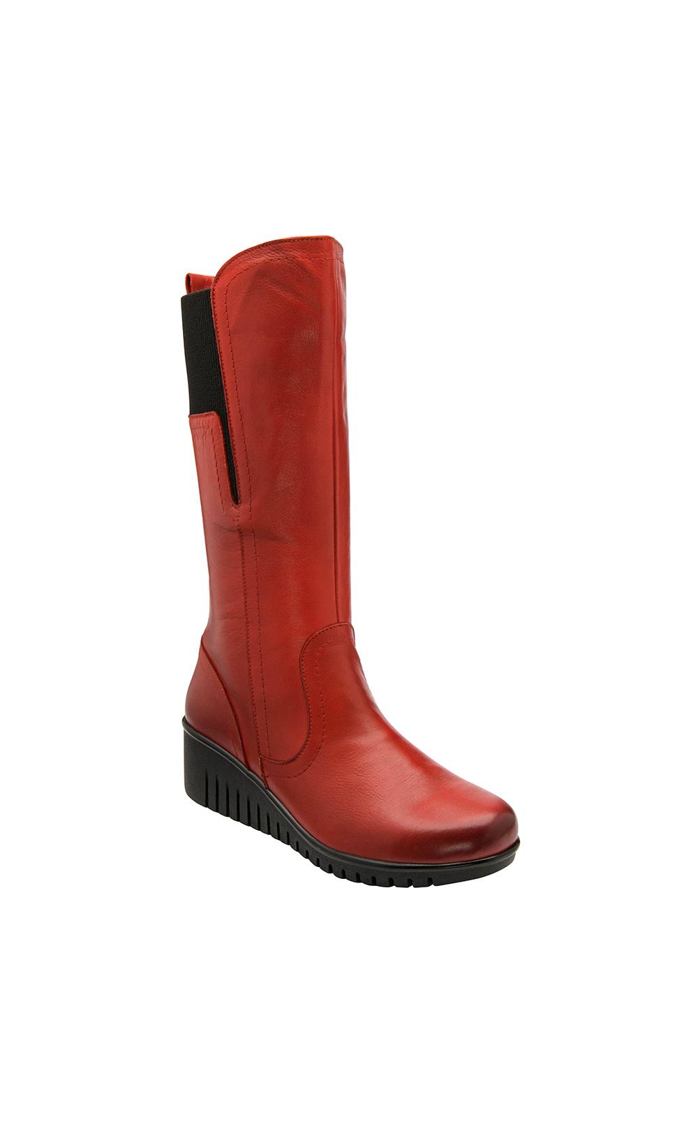 Lotus 'fitzgerald' Leather Wedge Mid-Calf Boots In Red