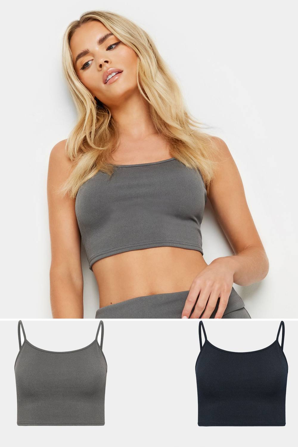 Pixiegirl Petite Pack Bralette Tops In Grey