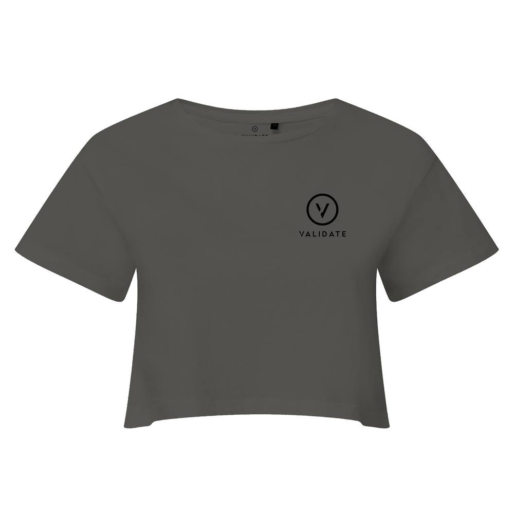 Validate Limitless Ii Crop Top In Charcoal