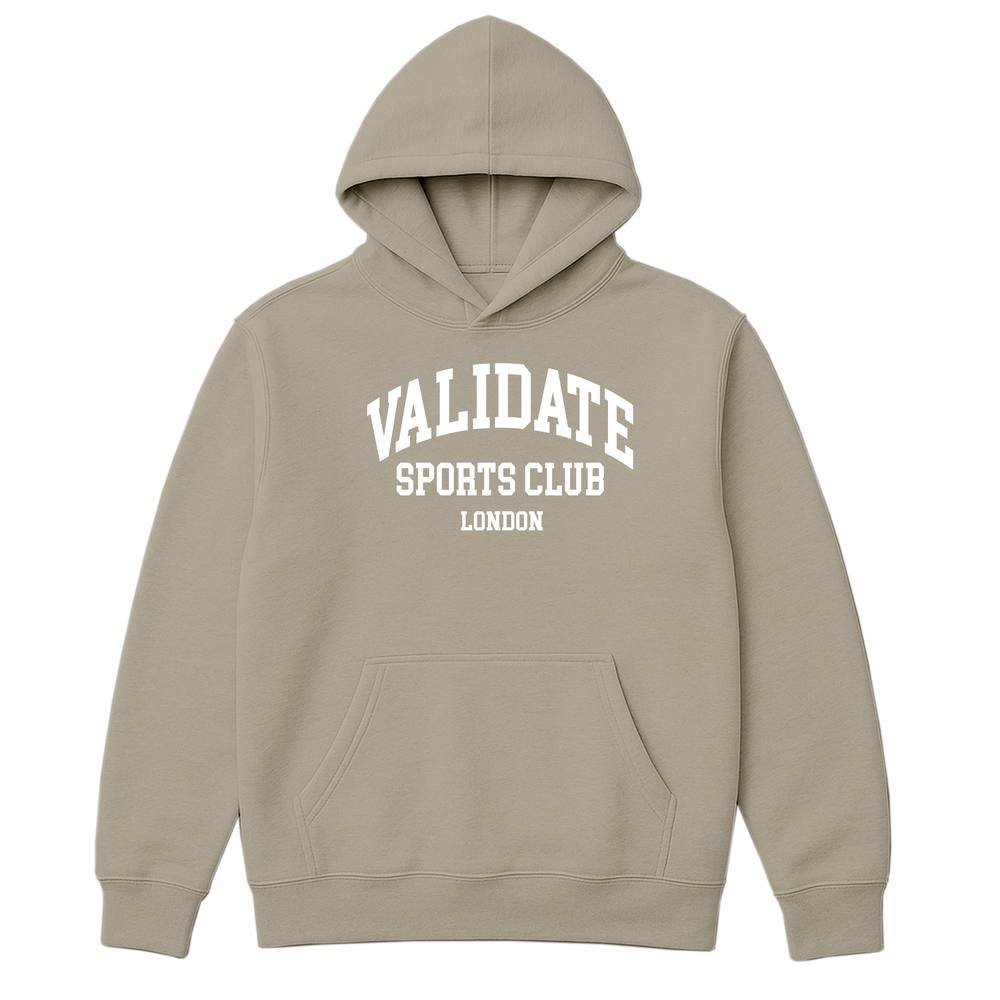 Validate Varsity Oversized Hoodie In Light Sand