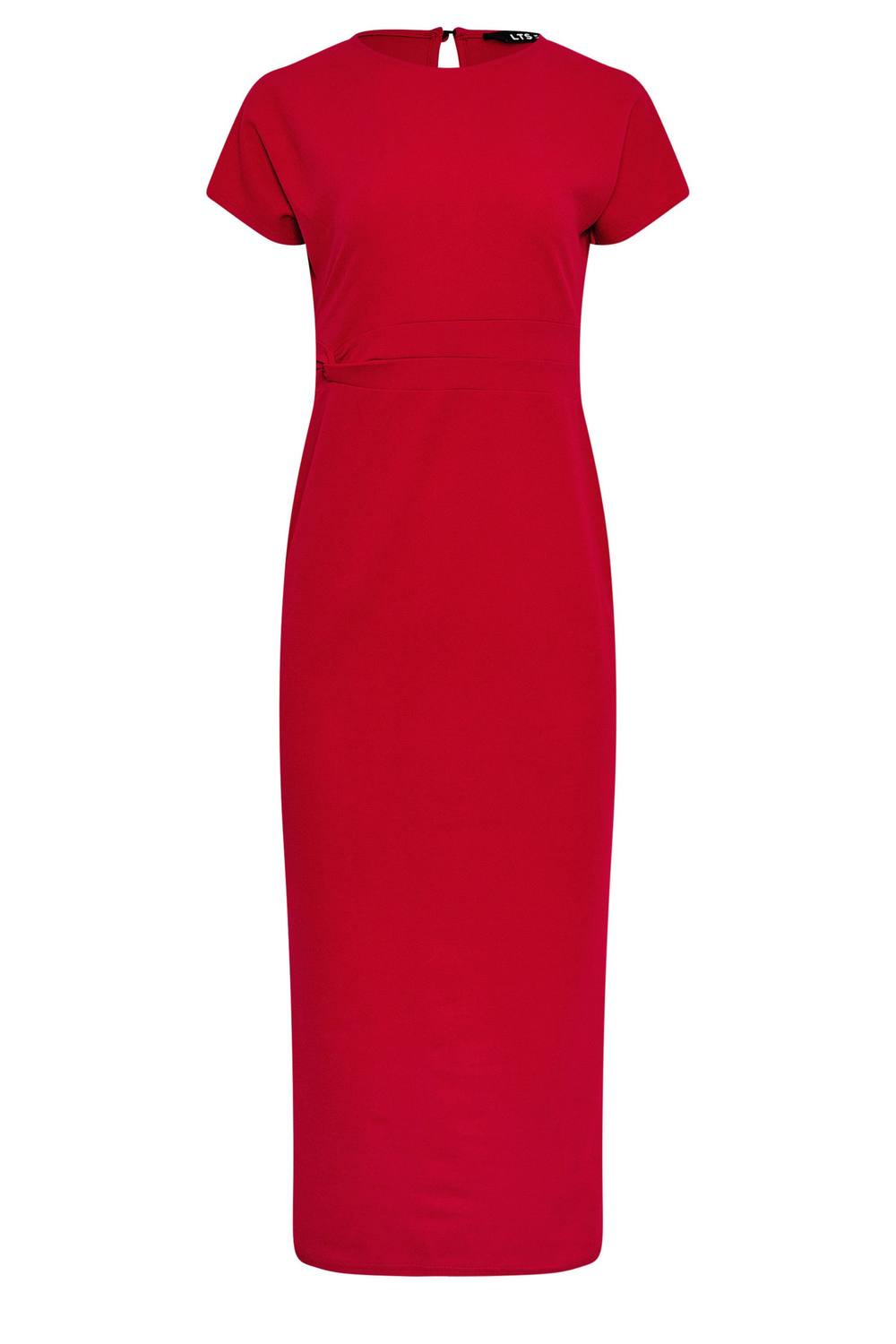 Long Tall Sally Tall Twist Short Sleeve Midi Dress In Red