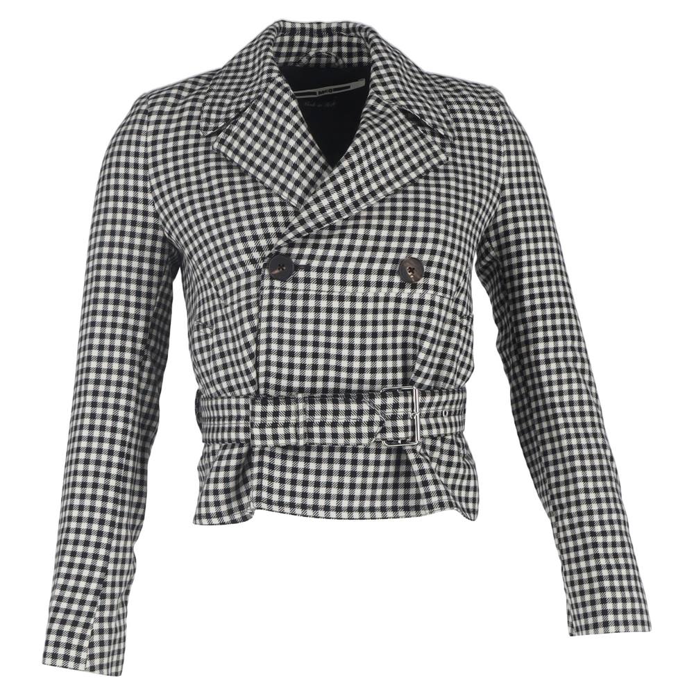 Alexander McQueen Women's Preloved by Gingham Blazer in Black White Cotton