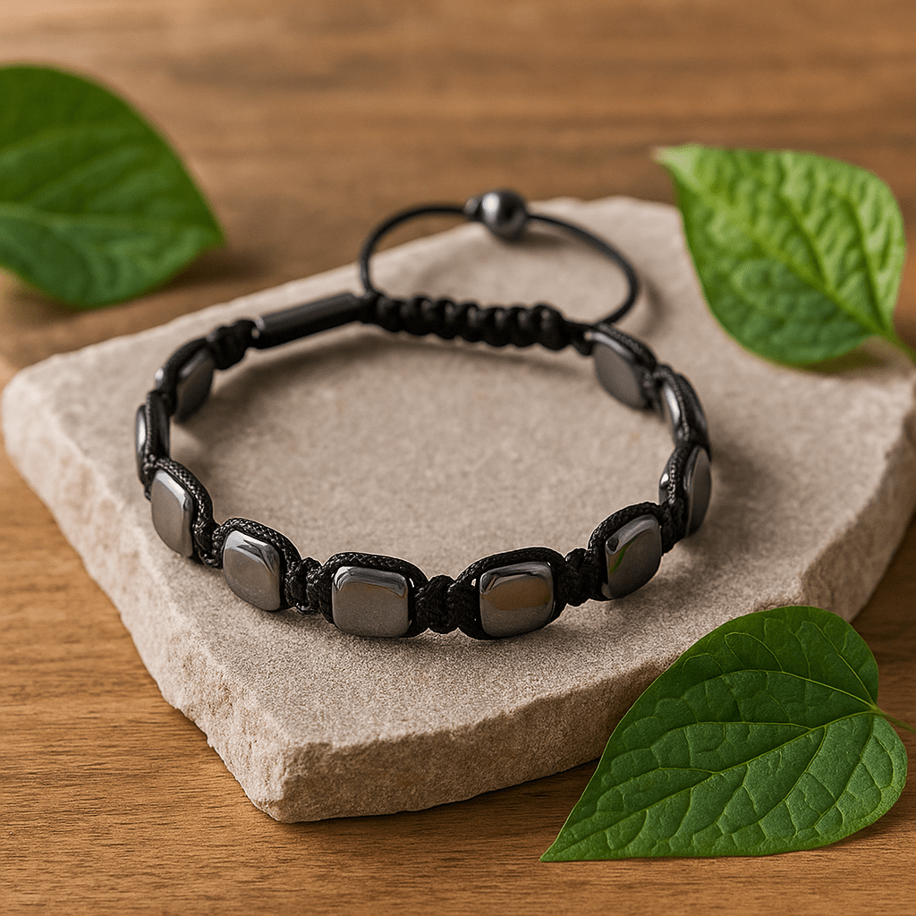 Magnetic Hematite Shamballa Bracelet, Rounded Corners