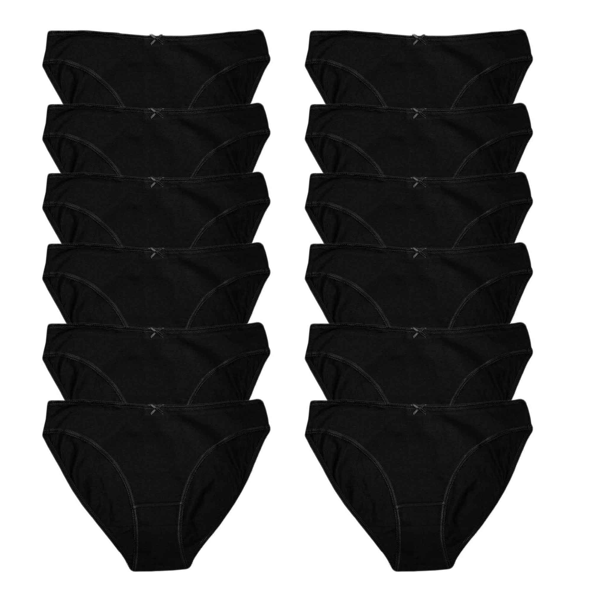 Pack of Womens Percent Cotton High Leg Bikini Briefs Comfortable Stretch Waistband Hypoallergenic Breathable Underwear