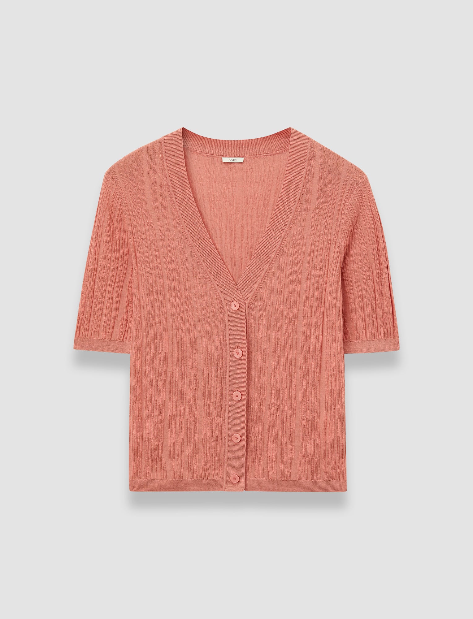 Sens Silk Cotton Rib Short Sleeve Cardigan