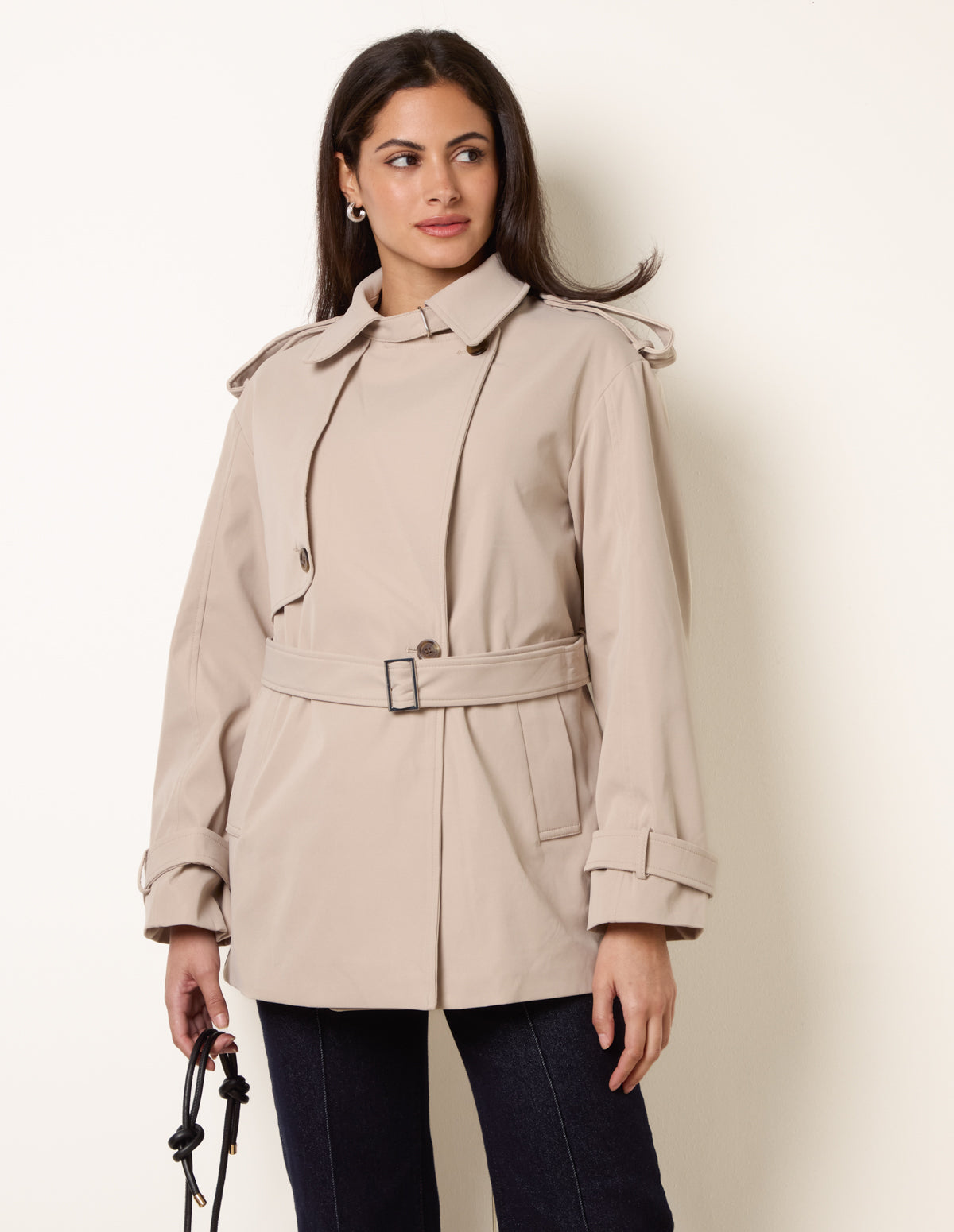 Short Trench Coat - S STONE