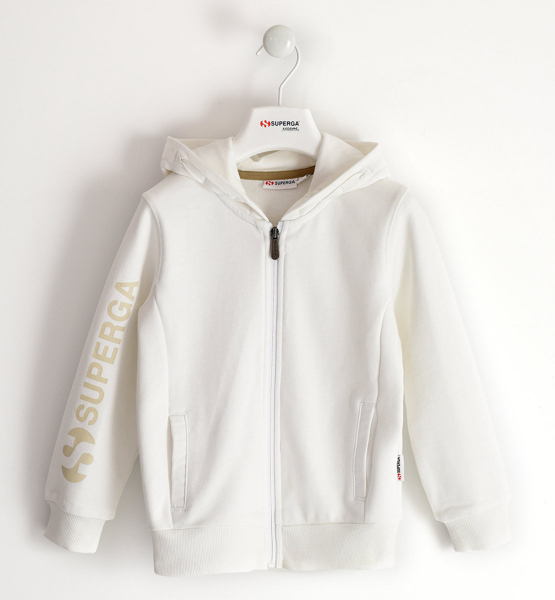Superga Kids Zip Up Hoodie - White