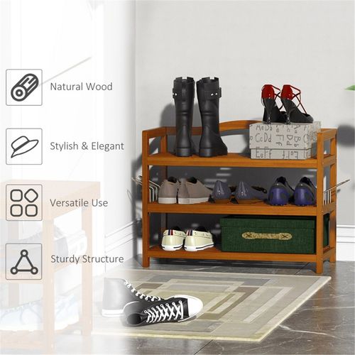 Shoe Rack for home, office, the hallway, coat cupboard, bedroom Teak Acacia Wood L x W x H
