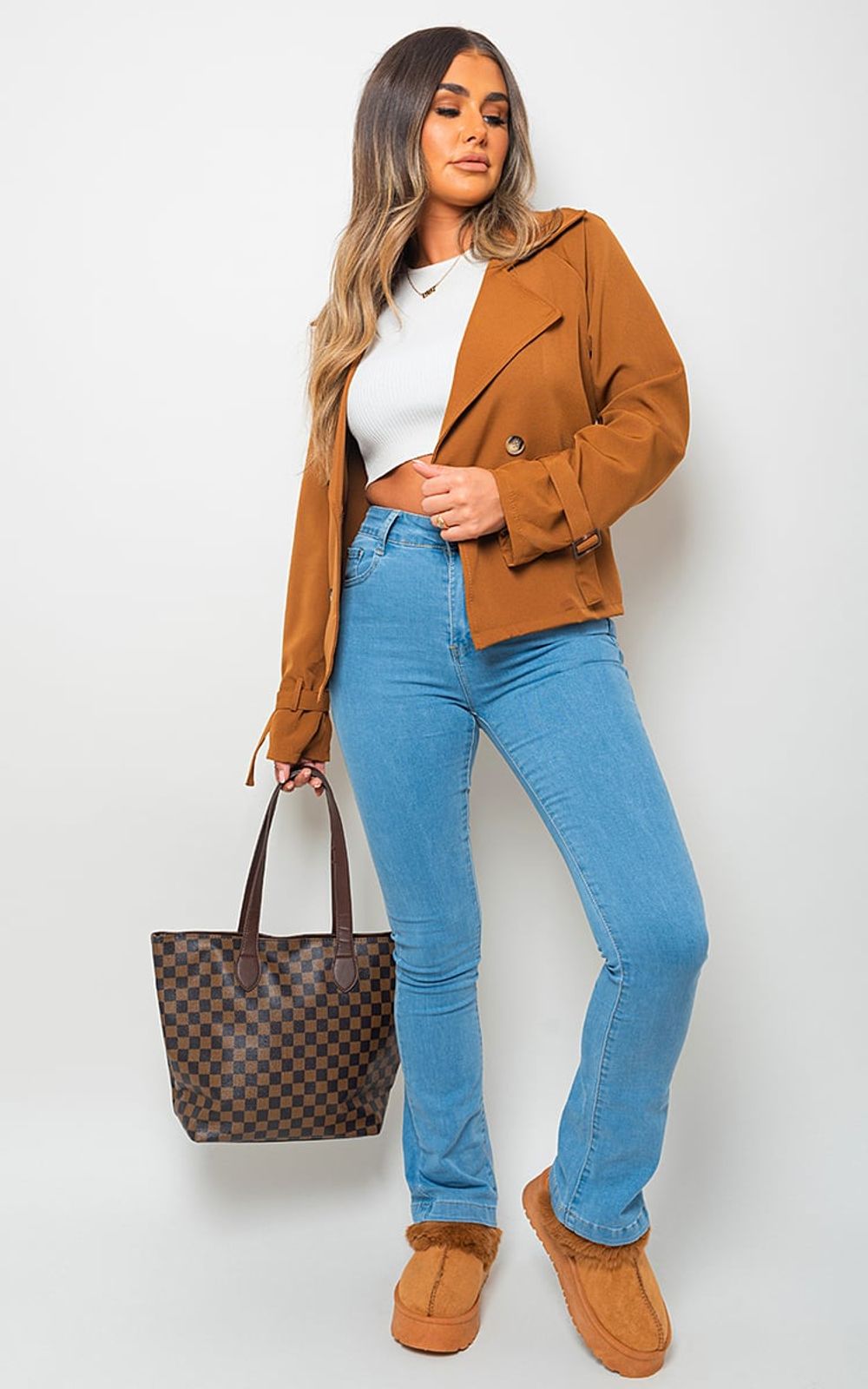 Meredith Longline Belted Trench Coat - ML Camel