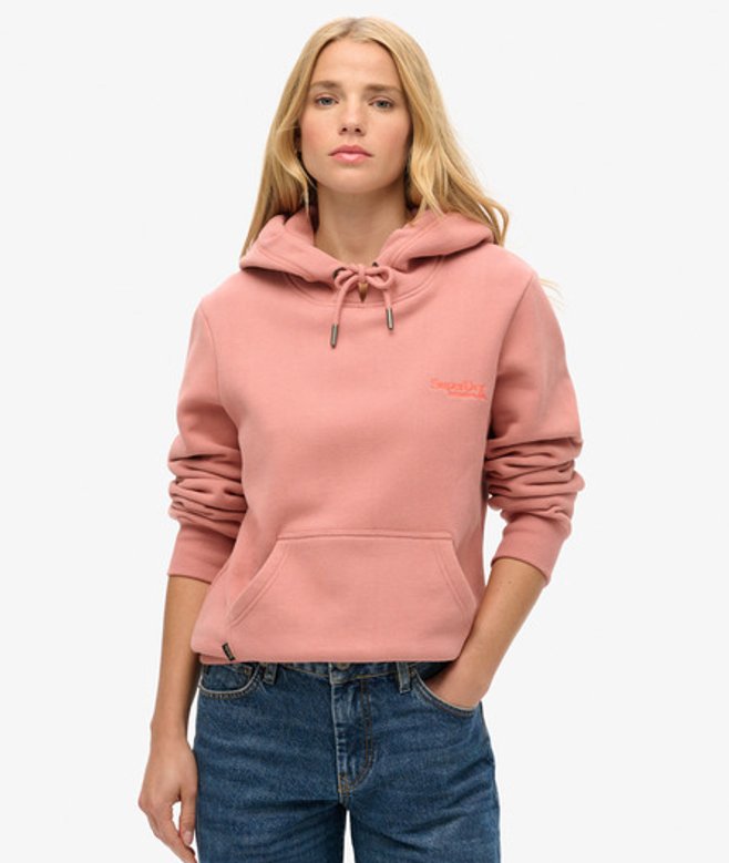 Superdry & Co Women's Essential Logo Hoodie Pink Ash Rose - Size:
