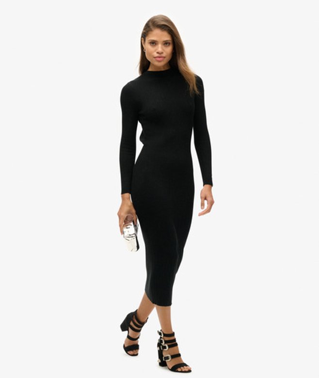 Superdry & Co Women's Backless Bodycon Midi Dress Black - Size: