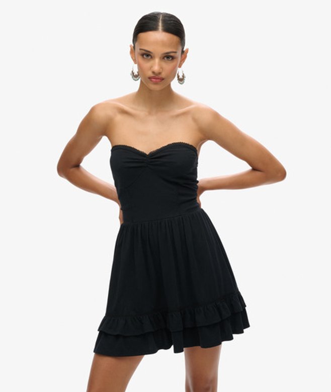Superdry & Co Women's s Lace Bandeau Mini Dress Black - Size: