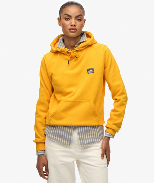 Superdry & Co Women's Great Outdoors Embroidered Hoodie Yellow Saffron Yellow - Size: