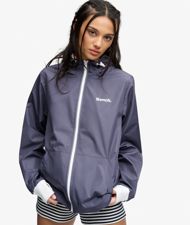 Bench x Superdry & Co Women's Bench Hooded Shell Zip Jacket Navy Crt Navy White - Size: