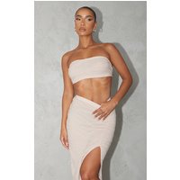 Stone Textured Jersey Bandaeu Crop Top