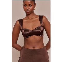 Chocolate Hammered Satin Bralette