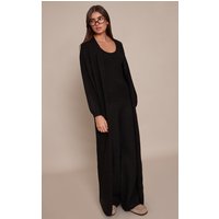 Black Knitted Maxi Cardigan Sweater