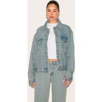 Vintage Blue Oversized Classic Denim Jacket, Vintage Wash