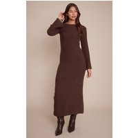 Chocolate Bobble Knit Knitted Maxi Dress