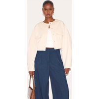 Ecru Cocoon Sleeve Cropped Blazer